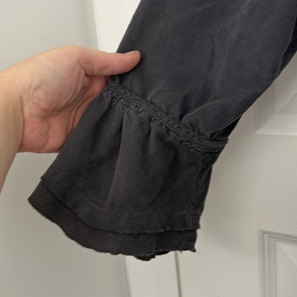 J JILL - corduroy jacket peplum ruffles open vest tie front size small - Picture 5 of 12